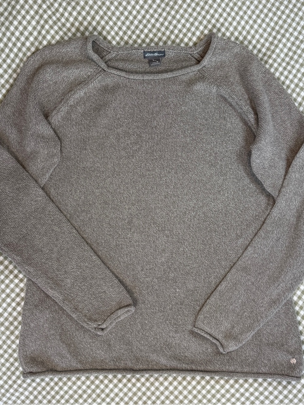 Eddie Bauer Women's roll Crewneck Sweater in Taupe Brown
